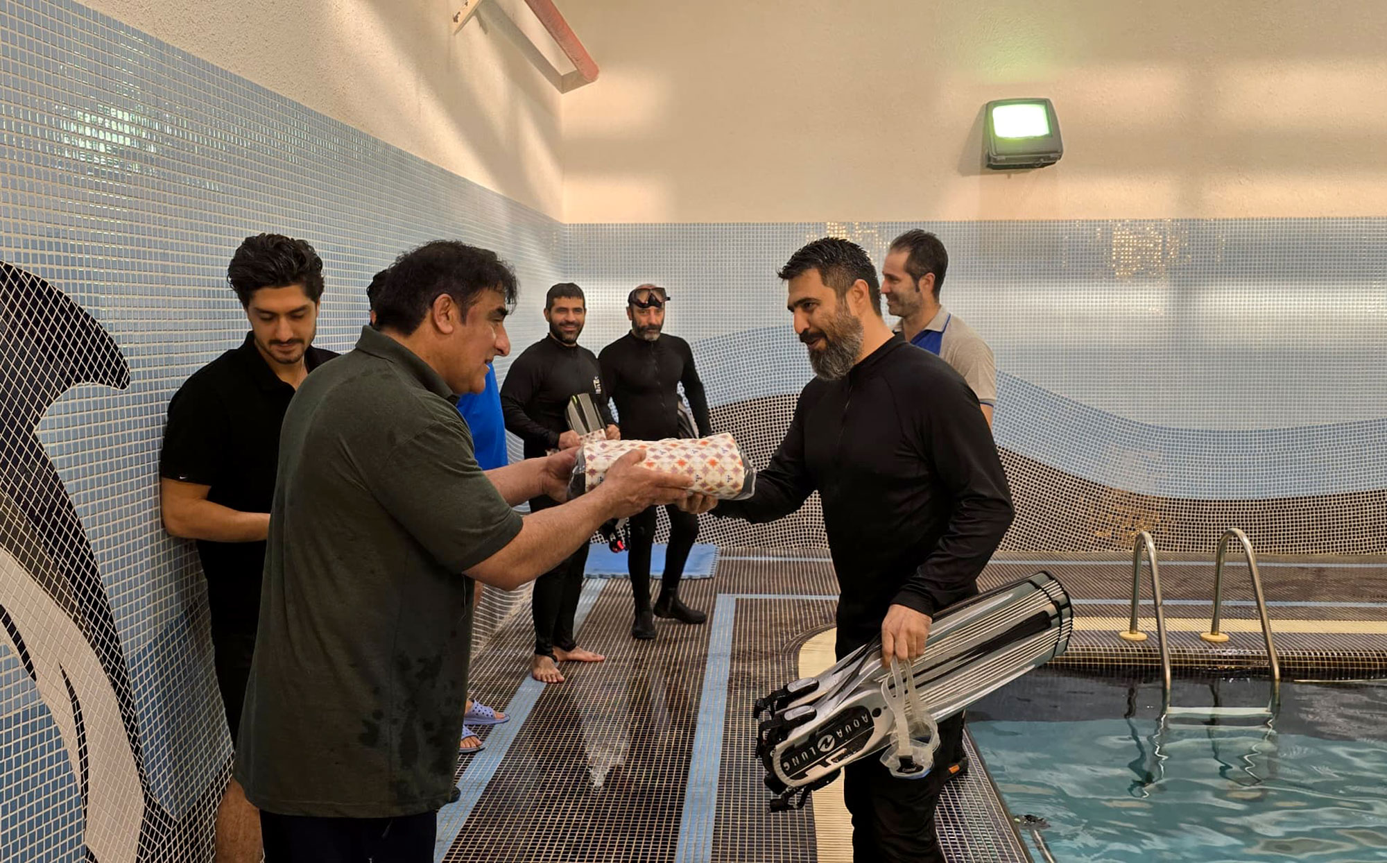 برگزاری مسابقات آمادگی جسمانی شغلی تخصصی غواصی در منطقه لاوان